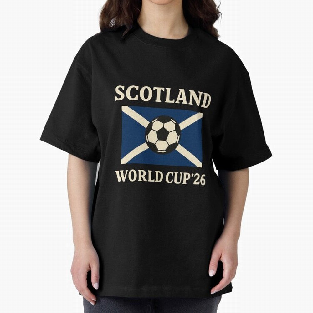 Scotland World Cup 2026 Oversized T-Shirt Capture Stadium Memories from the FIFA World Cup 2026 Group Stage Journey through Neymar Highlights, Portugal, Spain and Germany Pride, Soccer Culture, Superstar Moments, National Team Dreams and