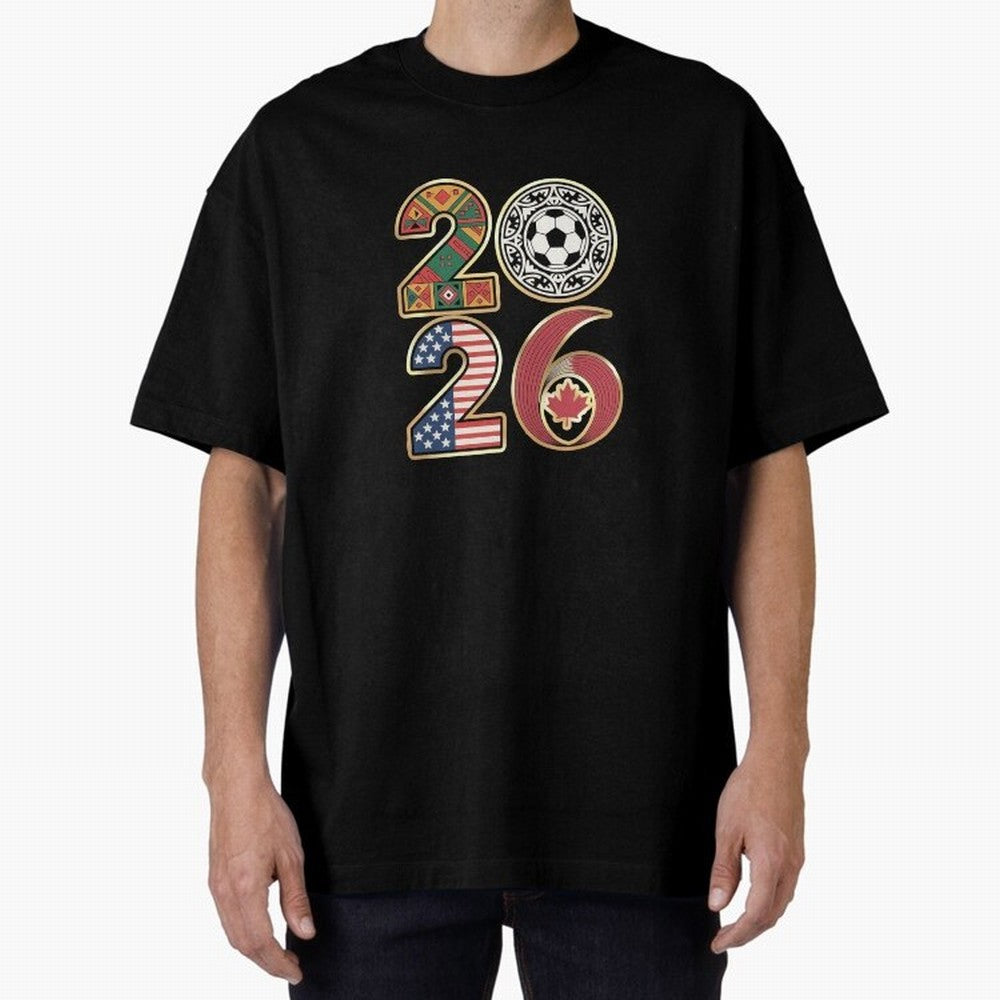 2026 Football Countries Design ¨C USA, Canada & Mexico Inspired Art Oversized T-Shirt Make Your Look Match Global Football Passion for FIFA World Cup 2026 USA Canada Mexico, Made for Messi and Cristiano Ronaldo, England, Champion Mindset, Group