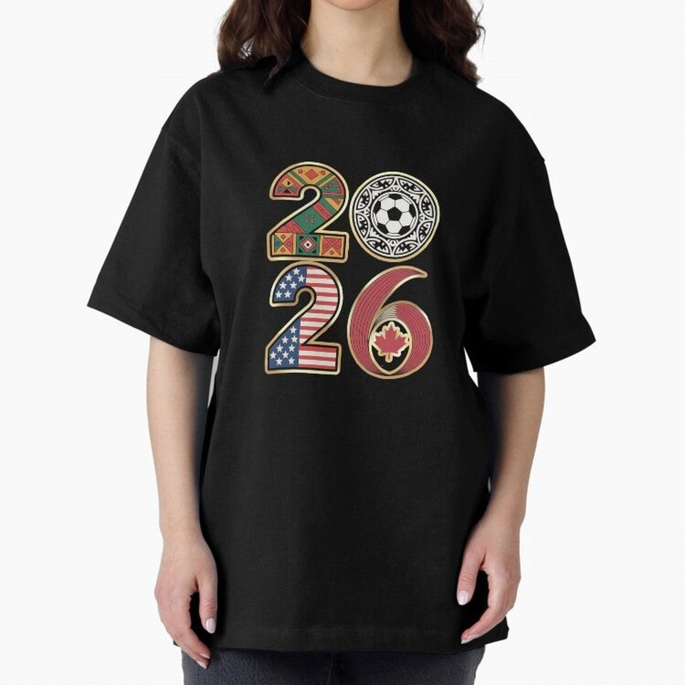 2026 Football Countries Design ¨C USA, Canada & Mexico Inspired Art Oversized T-Shirt Make Your Look Match Global Football Passion for FIFA World Cup 2026 USA Canada Mexico, Made for Messi and Cristiano Ronaldo, England, Champion Mindset, Group
