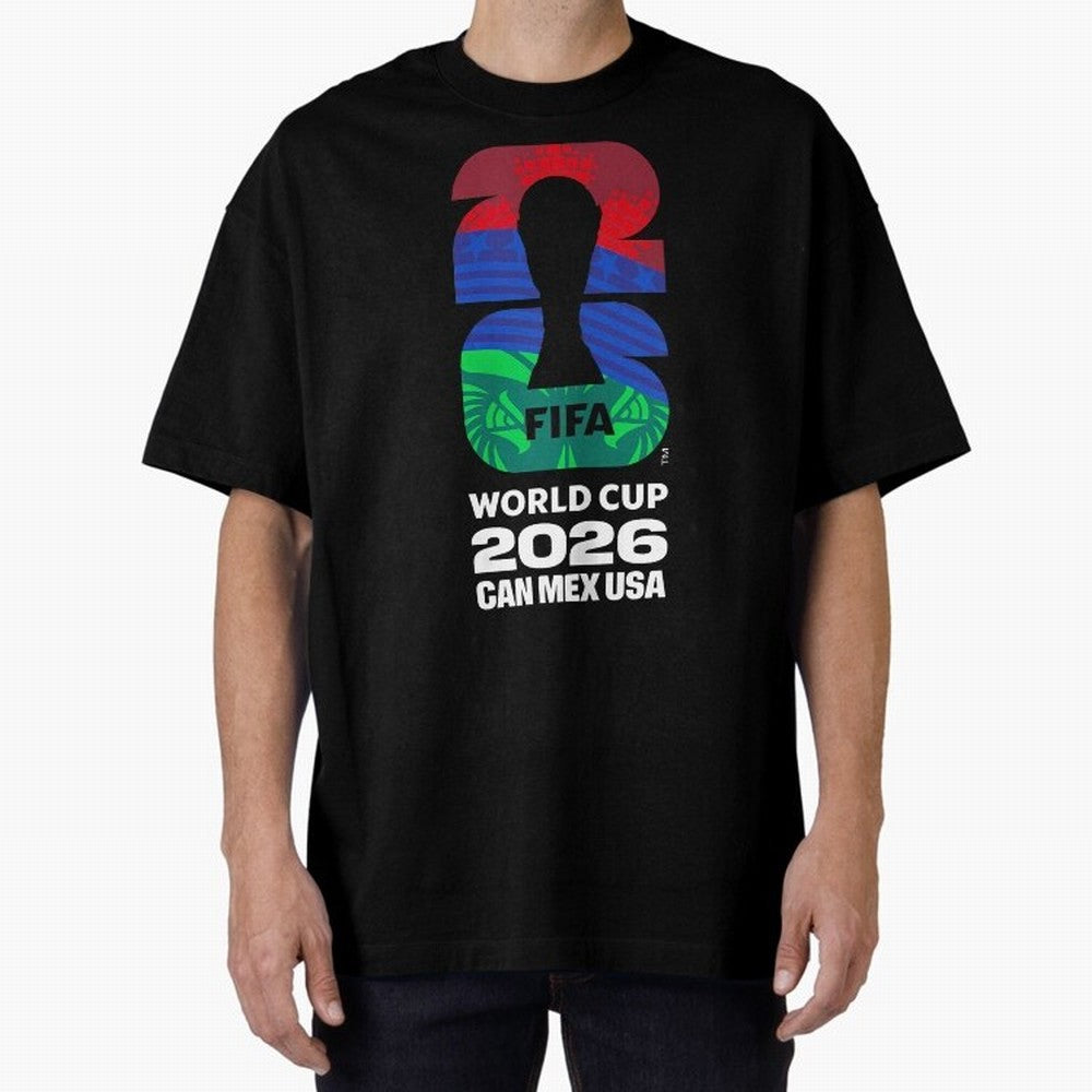 World Cup26 Host Country Logo Flags Oversized T-Shirt Back Your Heroes with FIFA World Cup 2026 Inspired by Messi, CR7 and Mbappe, Portugal, Spain and Germany Energy, Global Supporter Spirit, Legendary Goals, National Colors and Tournament