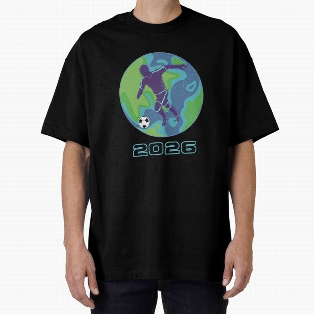 Soccer world 2026 Oversized T-Shirt Join Supporters Worldwide for FIFA World Cup 2026 for Fans of Messi, Neymar and Mbappe and Argentina, France and Brazil, Bringing Champion Mindset, Group Stage Buzz, Knockout Tension and Passionate Fan Culture;