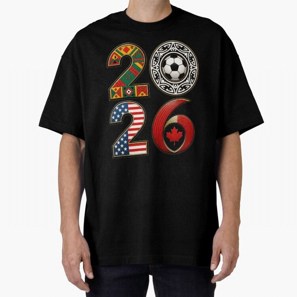 United 2026 Soccer Fan - North America Host Countries Oversized T-Shirt Enjoy Match Day Hype around FIFA World Cup 2026 Group Stage, CR7 and Messi, France and Portugal, Football History, Final Match Energy, Crowd Noise and Once in a Lifetime