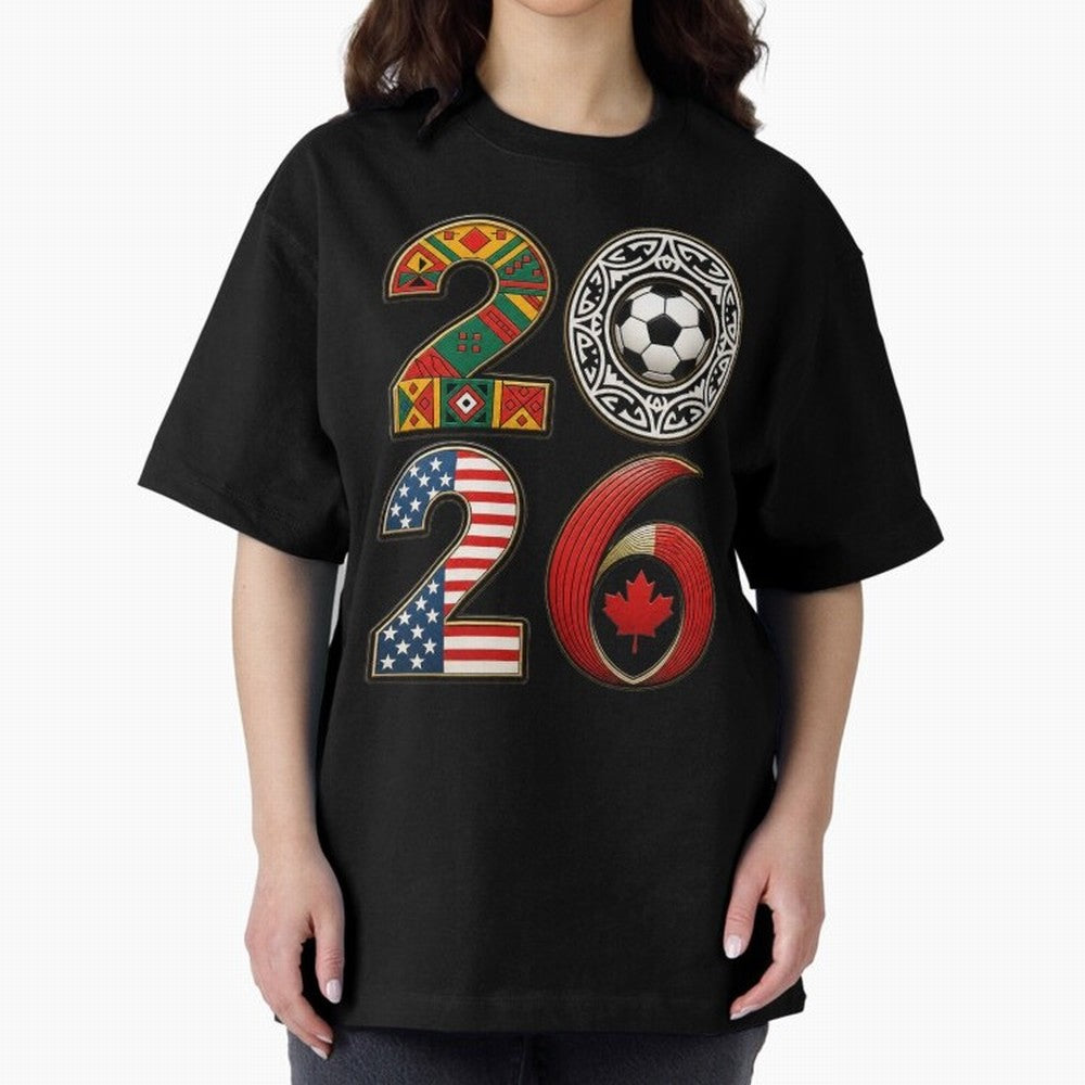 United 2026 Soccer Fan - North America Host Countries Oversized T-Shirt Enjoy Match Day Hype around FIFA World Cup 2026 Group Stage, CR7 and Messi, France and Portugal, Football History, Final Match Energy, Crowd Noise and Once in a Lifetime