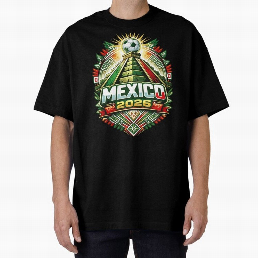 Mexico Soccer 2026 Art Oversized T-Shirt Bring Trophy Dreams to Match Day Hype around FIFA World Cup 2026, Haaland, Argentina, Supporter Pride, Iconic Celebrations, Legendary Names and Global Match Day Energy; Great for Supporters Who Love