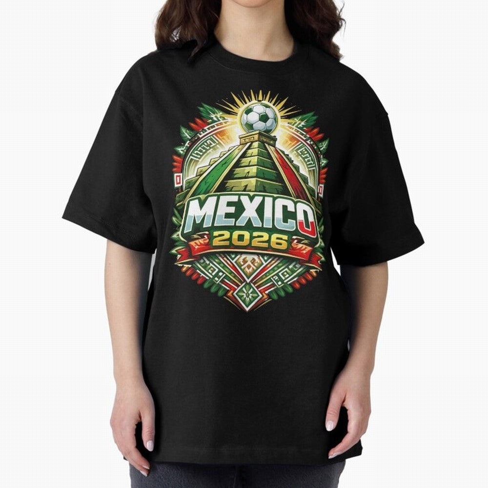 Mexico Soccer 2026 Art Oversized T-Shirt Bring Trophy Dreams to Match Day Hype around FIFA World Cup 2026, Haaland, Argentina, Supporter Pride, Iconic Celebrations, Legendary Names and Global Match Day Energy; Great for Supporters Who Love