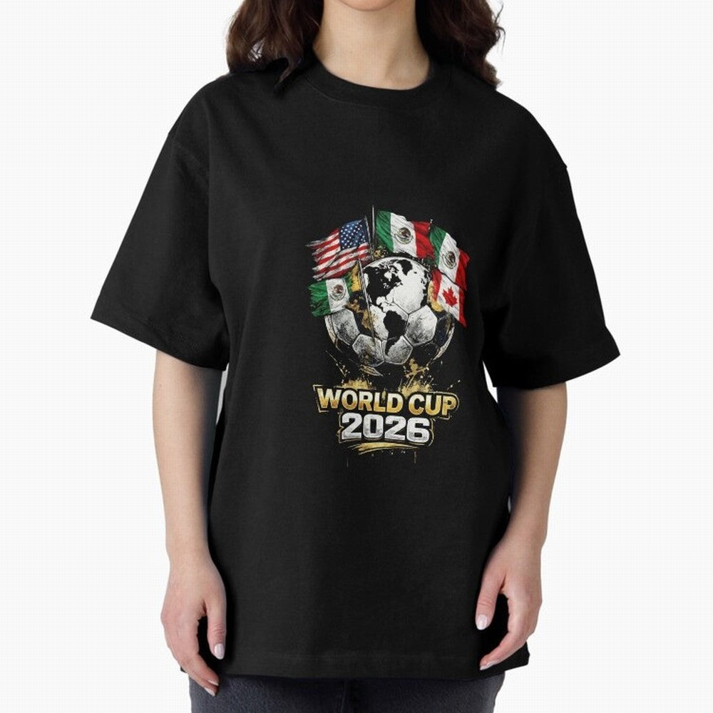 Fifa 2026 World Cup Flags Football Graphic Tee Oversized T-Shirt Celebrate Soccer Greatness during Global Football Passion for FIFA World Cup 2026 Group Stage, Made for Messi, Neymar and Mbappe, Germany, Retro Football Energy, Iconic Rivalries,