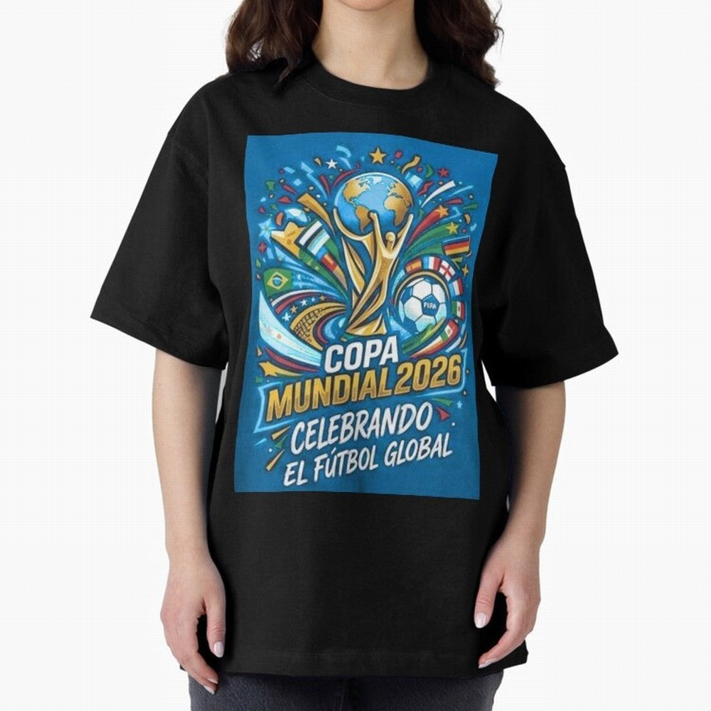 World Cup Oversized T-Shirt Celebrate Football Heritage in FIFA World Cup 2026 USA Canada Mexico for Fans of Neymar, Haaland and Cristiano Ronaldo and Brazil, Bringing Soccer Culture, Superstar Moments, National Team Dreams and Competitive Fire;