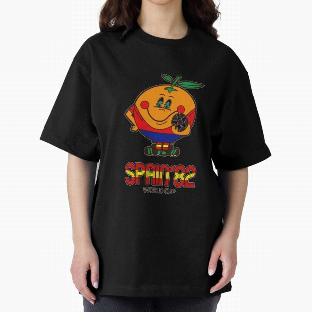 Spain 1982 World Cup- Soccer Oversized T-Shirt Show Fan Pride Across FIFA World Cup 2026 Group Stage Spirit, Driven by Argentina, Messi, Sports Nostalgia, International Competition, Famous Players and Unforgettable Victories; Perfect for Fans,