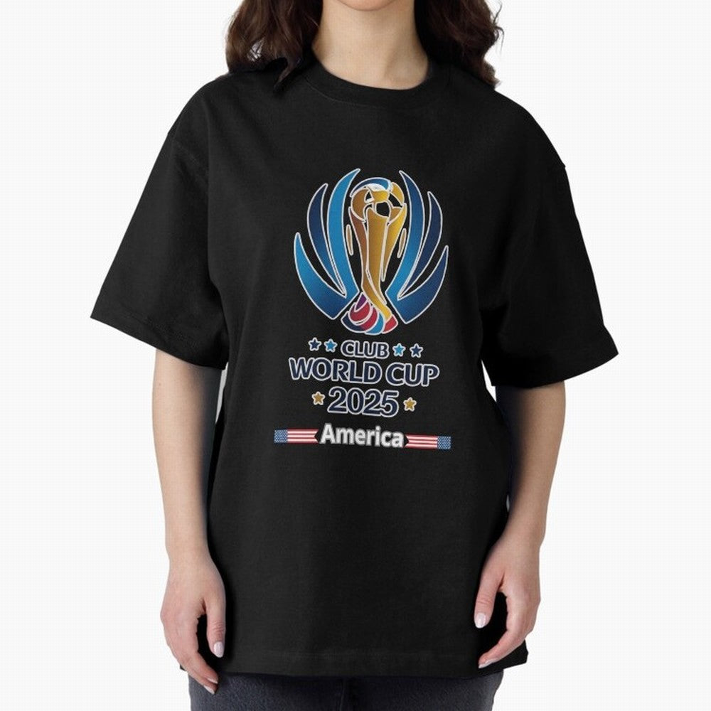 Club World Cup Oversized T-Shirt Elevate Match Day Hype around FIFA World Cup 2026, CR7 and Messi, Germany, Retro Football Energy, Iconic Rivalries, Trophy Chase Drama and Stadium Atmosphere; Perfect for Supporters Who Want Bold Football Energy,