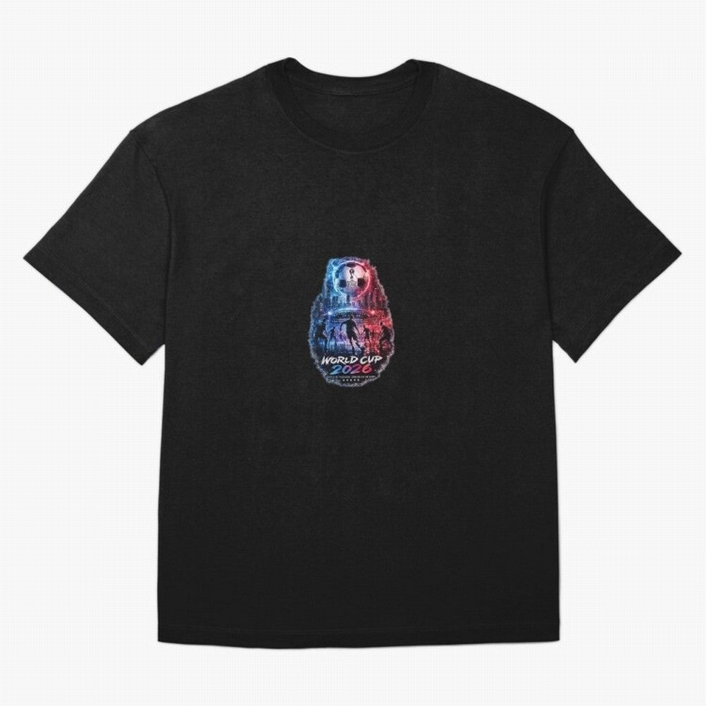 Copy of World Cup 2026 ¨C United Passion ?? | Neon Football Design Oversized T-Shirt Embrace Global Football Passion for FIFA World Cup 2026, Centered on Messi, Argentina and Brazil, Football History, Final Match Energy, Crowd Noise and Once in a