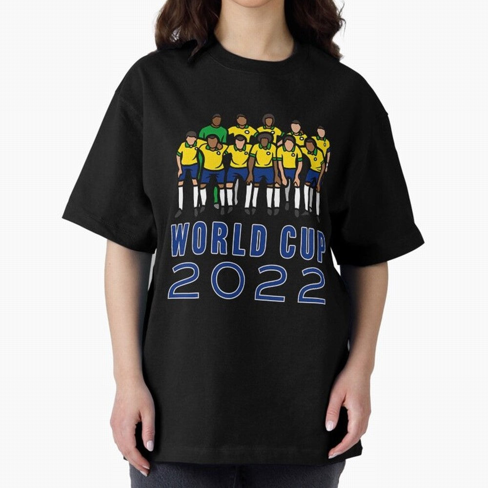 World Cup 2022 Oversized T-Shirt Support Iconic Players in FIFA World Cup 2026 USA Canada Mexico Connected to Neymar, Brazil, Portugal and Argentina Energy, Soccer Culture, Superstar Moments, National Team Dreams and Competitive Fire; Ideal for
