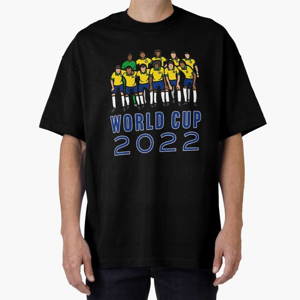 World Cup 2022 Oversized T-Shirt Support Iconic Players in FIFA World Cup 2026 USA Canada Mexico Connected to Neymar, Brazil, Portugal and Argentina Energy, Soccer Culture, Superstar Moments, National Team Dreams and Competitive Fire; Ideal for