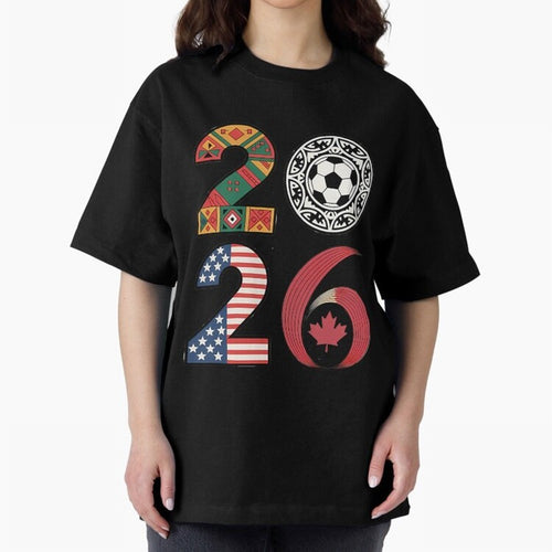 2026 Football Countries Design Usa Canada Mexico Inspired Oversized T-Shirt Join Supporters Worldwide for FIFA World Cup 2026 USA Canada Mexico for Fans of CR7 and Messi and France and Portugal, Bringing Supporter Pride, Iconic Celebrations,