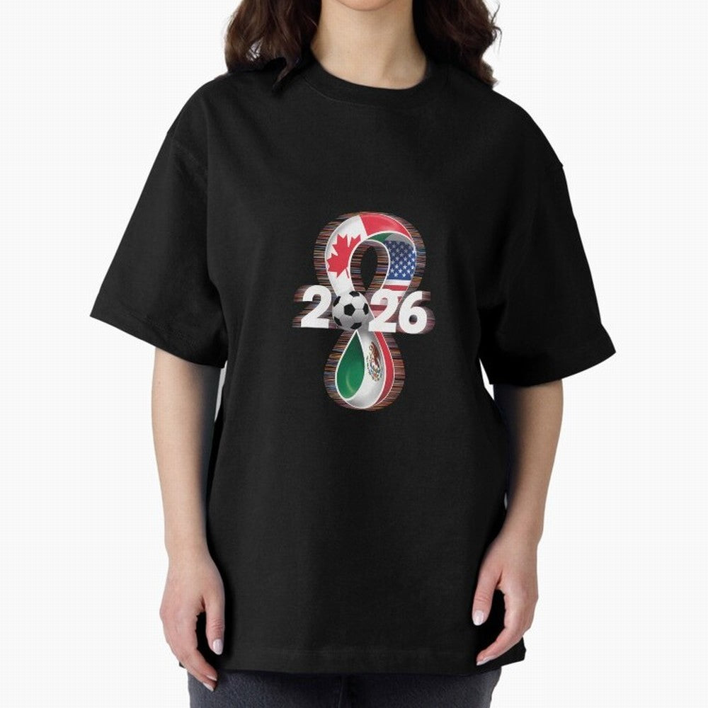 Usa Canada Mexico Soccer Football 2026 Oversized T-Shirt Honor FIFA World Cup 2026 USA Canada Mexico for Fans of CR7 and Brazil, Portugal and Argentina, Bringing Tournament Hype, Historic Matchups, Family Viewing Parties and Global Sports Pride;