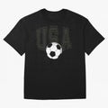 USA soccer ball American world cup 2026 fan Oversized T-Shirt Honor Football Greatness during FIFA World Cup 2026 Group Stage for Fans of Messi, CR7 and Mbappe and Portugal, Bringing Vintage Soccer Flavor, Modern Football Stars, National Flags and
