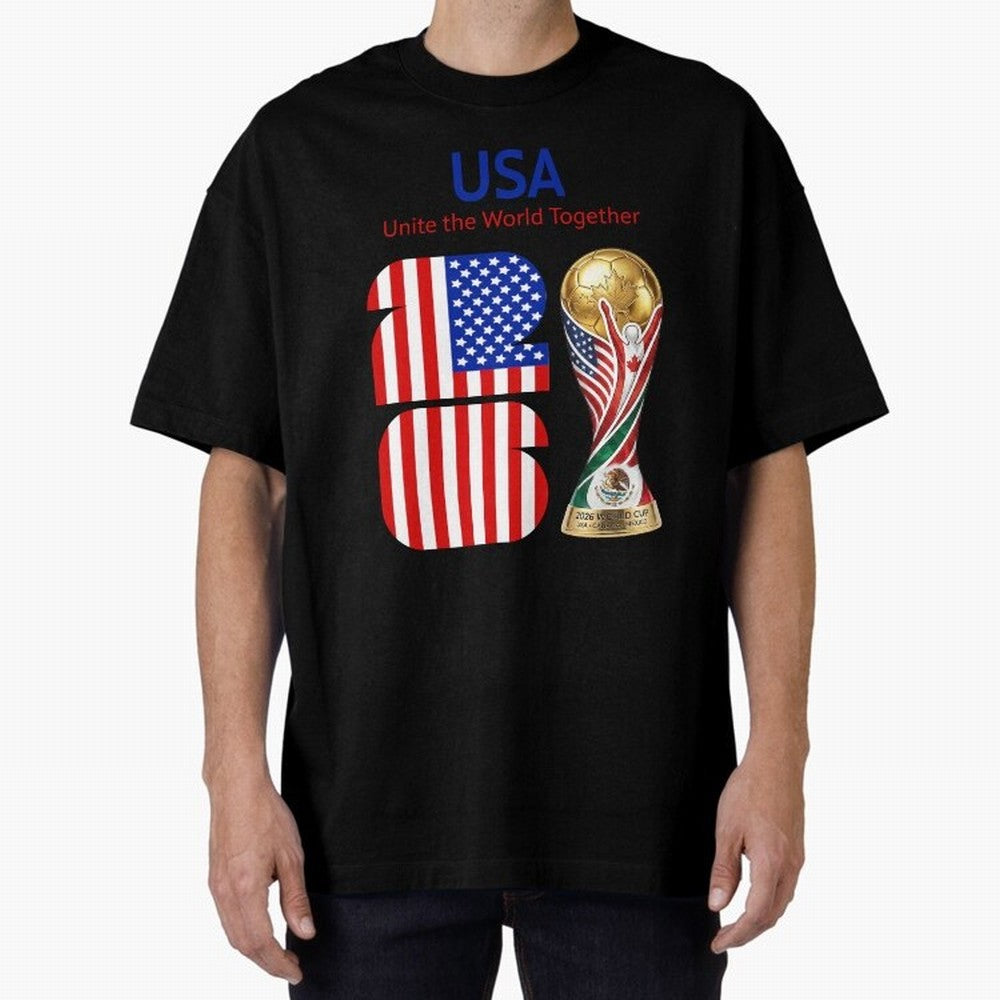 World Cup 2026, IMG 020, USA 001 Oversized T-Shirt Share the Excitement of FIFA World Cup 2026 USA Canada Mexico Spirit, Featuring England, Neymar, Haaland and Cristiano Ronaldo, Soccer Culture, Superstar Moments, National Team Dreams and