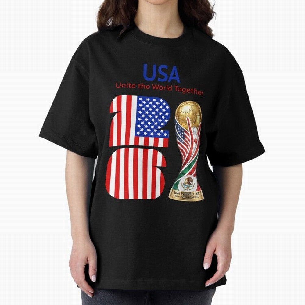 World Cup 2026, IMG 020, USA 001 Oversized T-Shirt Share the Excitement of FIFA World Cup 2026 USA Canada Mexico Spirit, Featuring England, Neymar, Haaland and Cristiano Ronaldo, Soccer Culture, Superstar Moments, National Team Dreams and