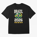 Brazil Soccer Football 2026 Oversized T-Shirt Show Your Stadium Side during the FIFA World Cup 2026 USA Canada Mexico Journey through Messi, CR7 and Mbappe Highlights, Spain and Netherlands Pride, Fan Favorite Moments, National Team Passion, Big
