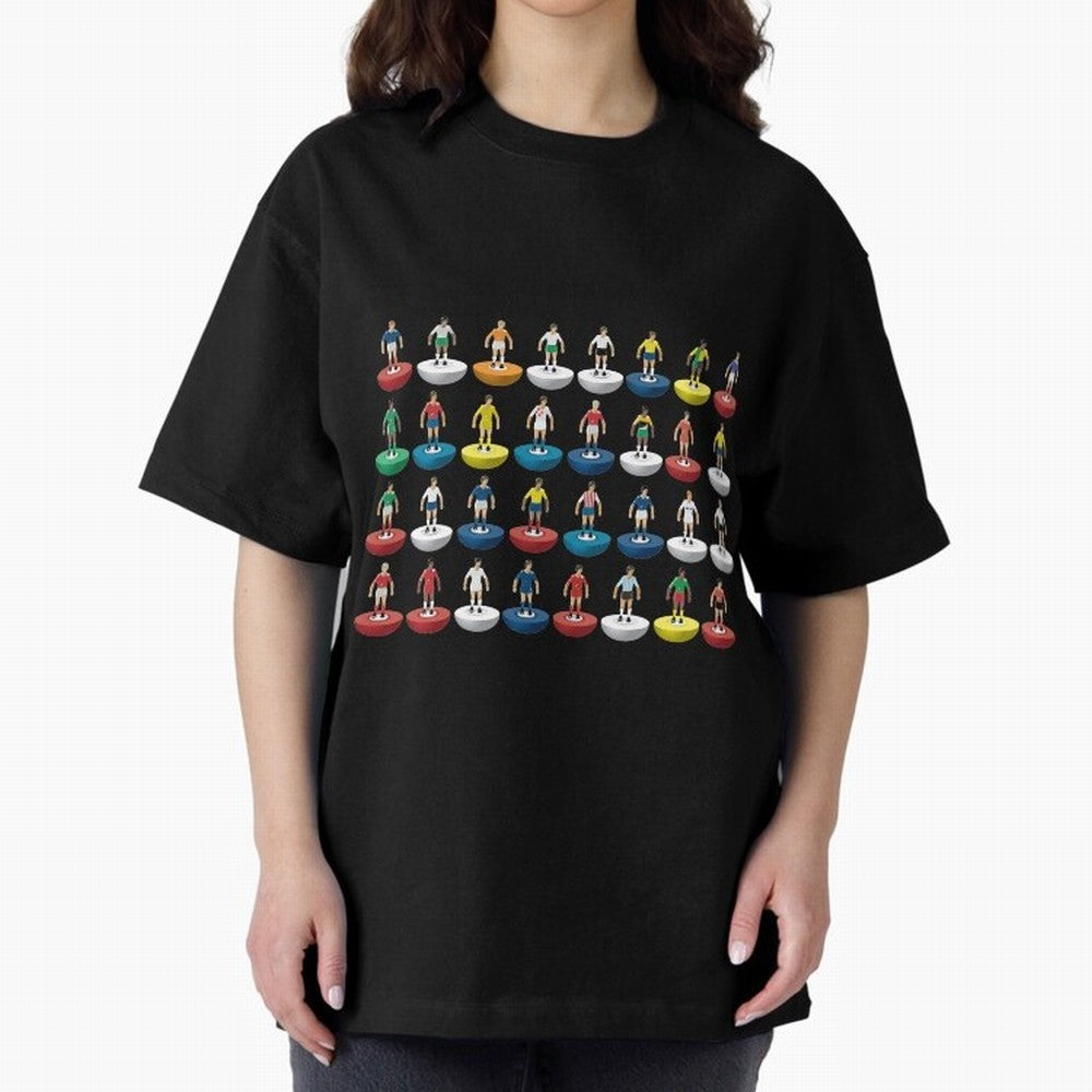 World Subbuteo players Oversized T-Shirt Remember Iconic Moments from Global Football Passion for FIFA World Cup 2026 Group Stage, Made for Mbappe, Spain and Netherlands, Football Passion, Legendary Performances, Festival Vibes and Supporter