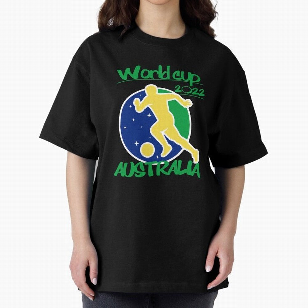 Australia World Cup 2022 Oversized T-Shirt Represent Match Day Hype around FIFA World Cup 2026 USA Canada Mexico, CR7 and Messi, Germany, Tournament Hype, Historic Matchups, Family Viewing Parties and Global Sports Pride; Great for Supporters Who