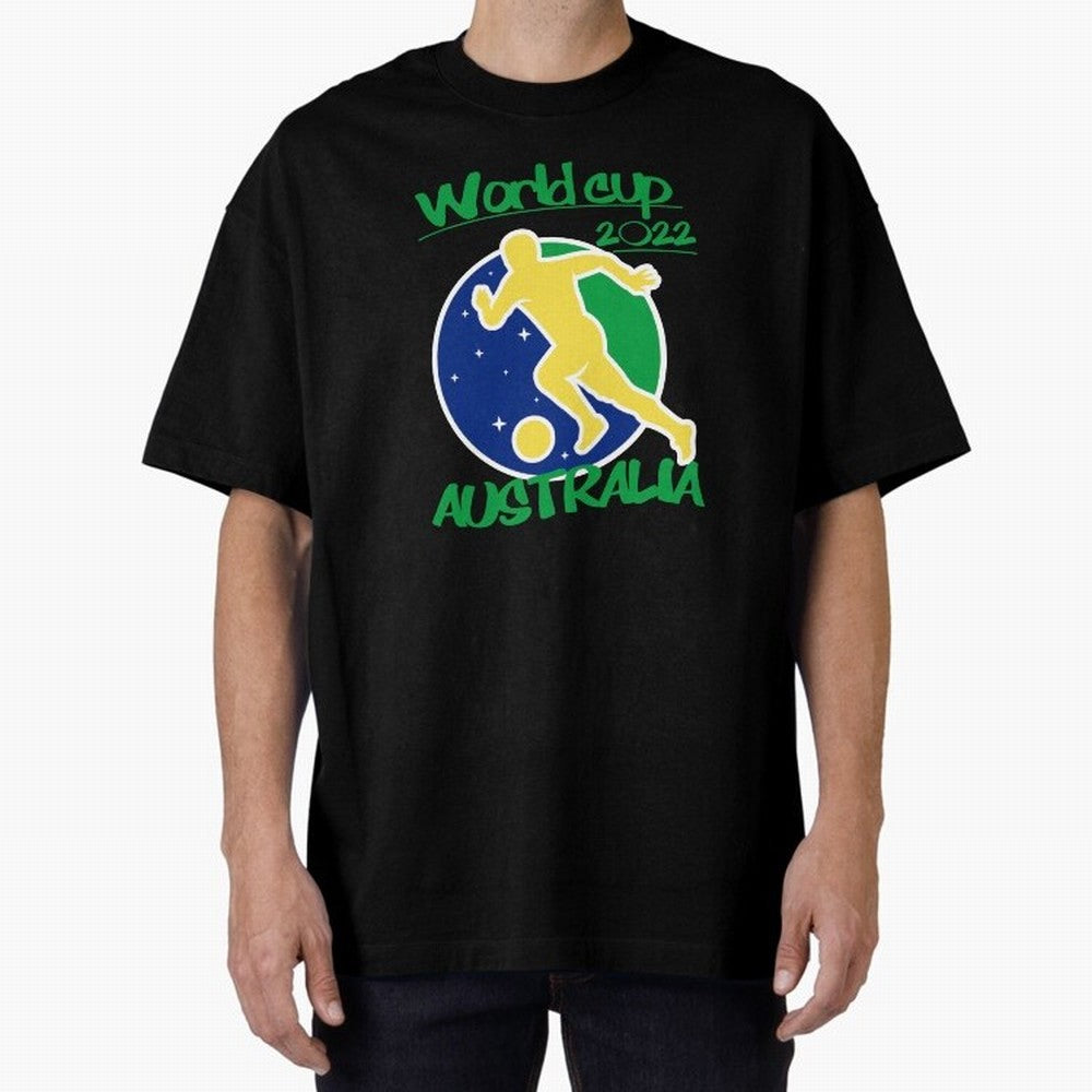 Australia World Cup 2022 Oversized T-Shirt Represent Match Day Hype around FIFA World Cup 2026 USA Canada Mexico, CR7 and Messi, Germany, Tournament Hype, Historic Matchups, Family Viewing Parties and Global Sports Pride; Great for Supporters Who