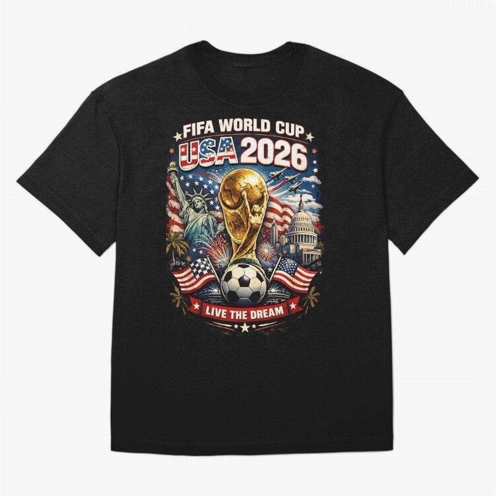 Fifa World Cup USA 2026 Colour Oversized T-Shirt Mark FIFA World Cup 2026 Group Stage Filled with CR7, England Energy, Game Day Rituals, Football Legends, Country Pride and the Road to the Final; Perfect for Supporters Who Want Bold Football