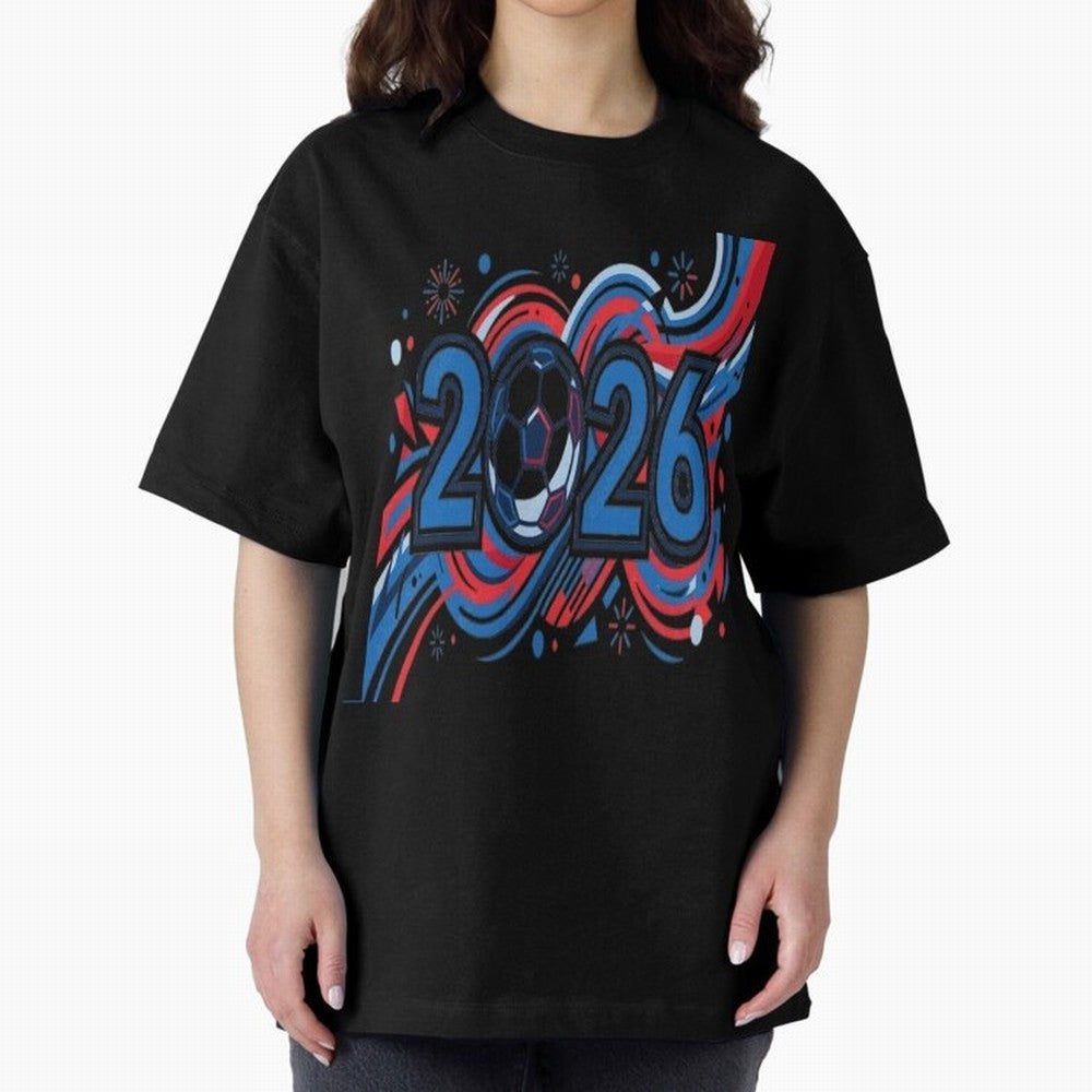 Football 2026 Oversized T-Shirt Turn Football Passion into Match Day Hype around FIFA World Cup 2026 Group Stage, Haaland, France, Soccer Culture, Superstar Moments, National Team Dreams and Competitive Fire; Great for Watch Parties, Sports Bars,