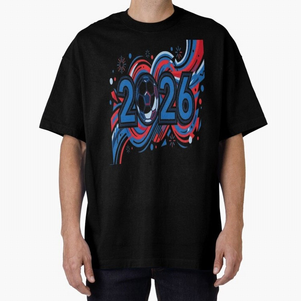 Football 2026 Oversized T-Shirt Turn Football Passion into Match Day Hype around FIFA World Cup 2026 Group Stage, Haaland, France, Soccer Culture, Superstar Moments, National Team Dreams and Competitive Fire; Great for Watch Parties, Sports Bars,