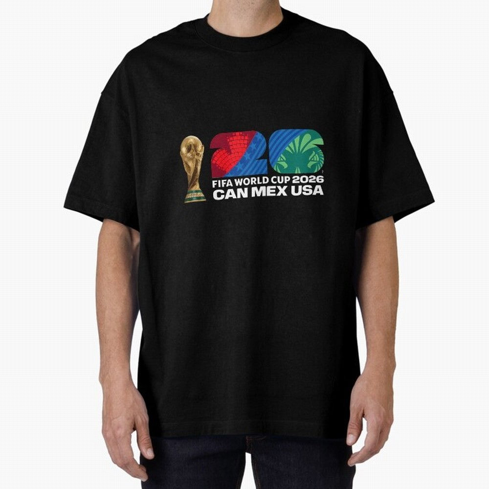 World Cup26 Host Country Trophy Oversized T-Shirt Bring International Match Energy to Global Football Passion for FIFA World Cup 2026 Group Stage, Highlighting Messi, France and Portugal, Game Day Rituals, Football Legends, Country Pride and the