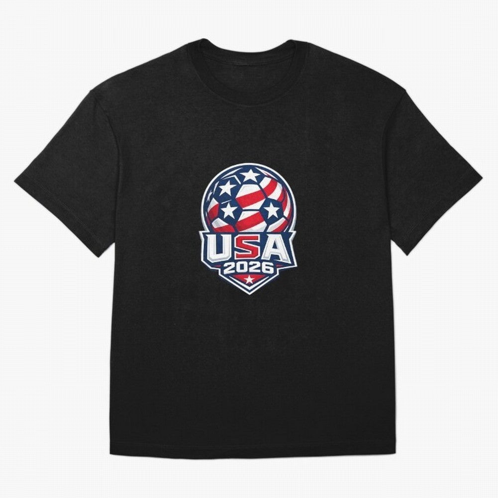 Usa 2026 World Cup - Star Spangled Soccer - American Host Fan Oversized T-Shirt Wear the Spirit of Match Day Hype around FIFA World Cup 2026 Group Stage, Messi and Cristiano Ronaldo, Portugal, Spain and Germany, Football Passion, Legendary