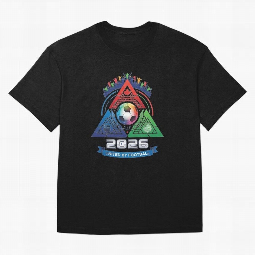Triangular United By Football World Cup 2026 Emblem Oversized T-Shirt Show Fan Pride Across the FIFA World Cup 2026 Journey through Cristiano Ronaldo, Haaland and CR7 Highlights, Portugal, Spain and Germany Pride, Tournament Hype, Historic