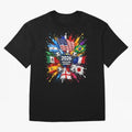 2026 Soccer World USA Flag Burst Fan Tee Oversized T-Shirt Honor Football Greatness during FIFA World Cup 2026 for Fans of Mbappe and Brazil, Bringing Football History, Final Match Energy, Crowd Noise and Once in a Lifetime Moments; Perfect for