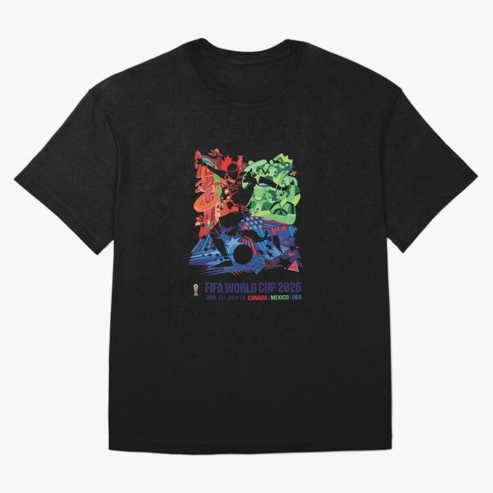Host Nations Cultural Splash Art Oversized T-Shirt Make Your Look Match FIFA World Cup 2026 USA Canada Mexico for Fans of Mbappe and Neymar and Portugal, Spain and Germany, Bringing Football Passion, Legendary Performances, Festival Vibes and