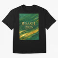 Brasil 2026 Gold Soccer Theme Oversized T-Shirt Show Fan Pride Across Global Football Passion for FIFA World Cup 2026 Group Stage, Centered on Mbappe, England and Germany, Goal Celebration Energy, Supporter Heritage, Football Icons and Worldwide