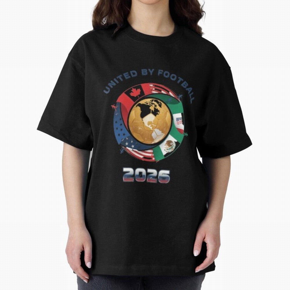 United By Football 2026 Oversized T-Shirt Show Fan Pride Across Match Day Hype around FIFA World Cup 2026 Group Stage, Haaland, Netherlands, Supporter Pride, Iconic Celebrations, Legendary Names and Global Match Day Energy; Great for Supporters Who