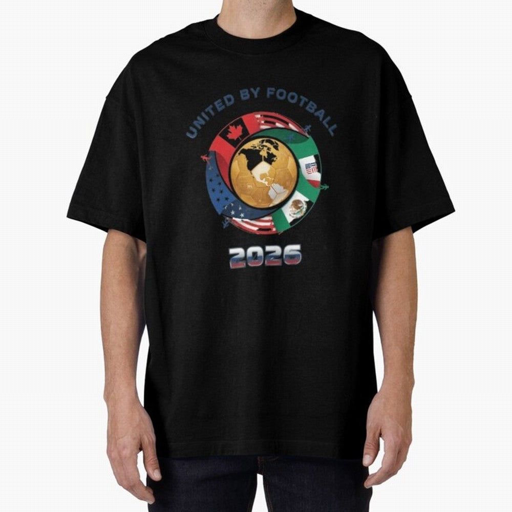 United By Football 2026 Oversized T-Shirt Show Fan Pride Across Match Day Hype around FIFA World Cup 2026 Group Stage, Haaland, Netherlands, Supporter Pride, Iconic Celebrations, Legendary Names and Global Match Day Energy; Great for Supporters Who