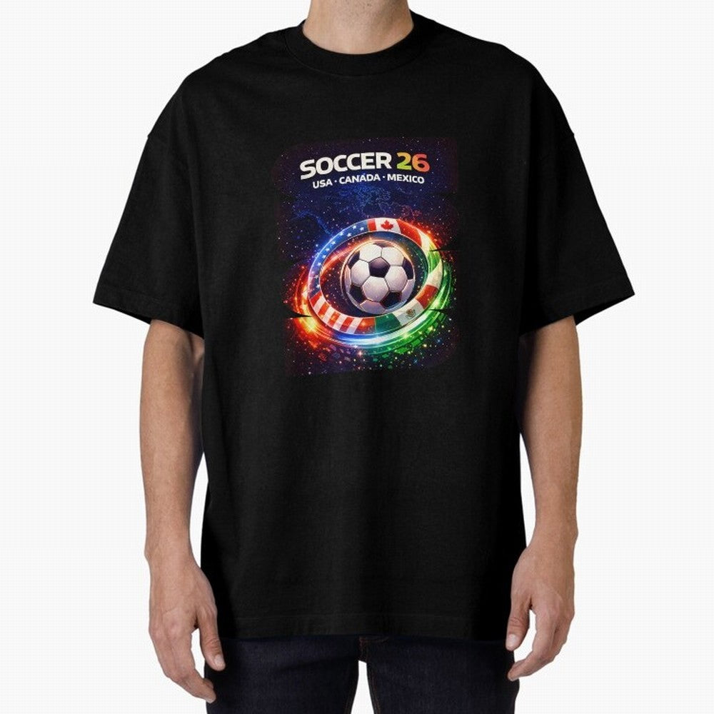 North America Soccer 2026 Soccer 26 Usa Canada Mexico Fan United 2026 Soccer Oversized T-Shirt Celebrate Global Passion for the FIFA World Cup 2026 USA Canada Mexico Journey through Mbappe and Neymar Highlights, France Pride, Tournament Hype,