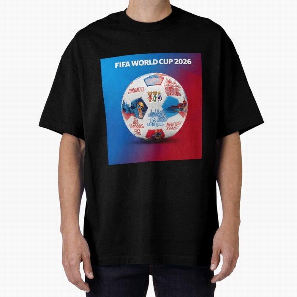 North America Football 2026 Oversized T-Shirt Remember the FIFA World Cup 2026 Journey through CR7 and Messi Highlights, France and Portugal Pride, Championship Spirit, Famous Goals, Roaring Crowds and International Football Unity; Perfect for