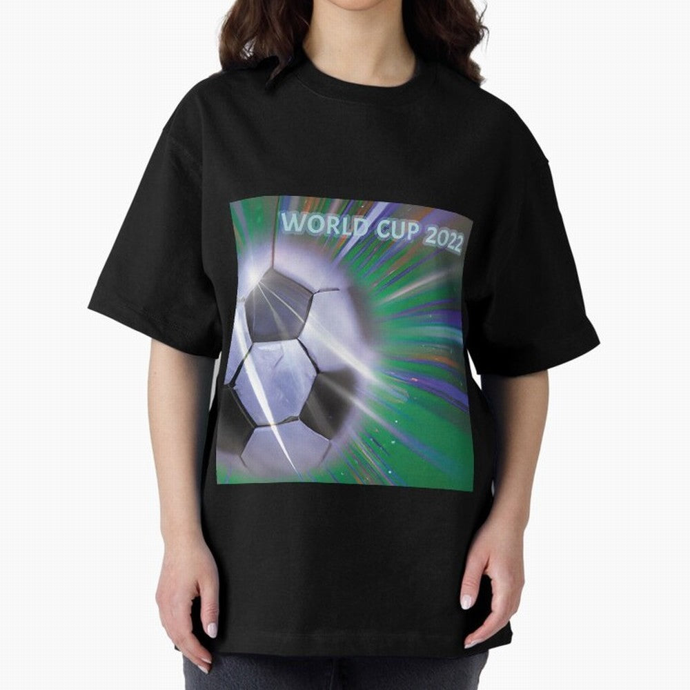 World Cup 2022 Oversized T-Shirt Join FIFA World Cup 2026 Group Stage for Fans of CR7 and Portugal, Spain and Germany, Bringing Retro Football Energy, Iconic Rivalries, Trophy Chase Drama and Stadium Atmosphere; Perfect for People Who Love