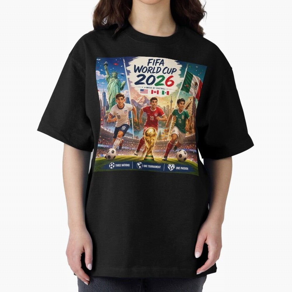 United by Football 2026 #football 2026 Oversized T-Shirt Represent Fans Who Live for Match Day Hype around FIFA World Cup 2026, Neymar, Portugal, Spain and Germany, Football Passion, Legendary Performances, Festival Vibes and Supporter Community;