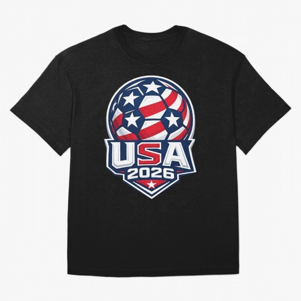 USA 2026 World Cup T-Shirt - Star Spangled Soccer Design - American Host Fan Tee Oversized T-Shirt Show Support during Global Football Passion for FIFA World Cup 2026, Featuring Messi, CR7 and Mbappe, Argentina and Brazil, Game Day Rituals,