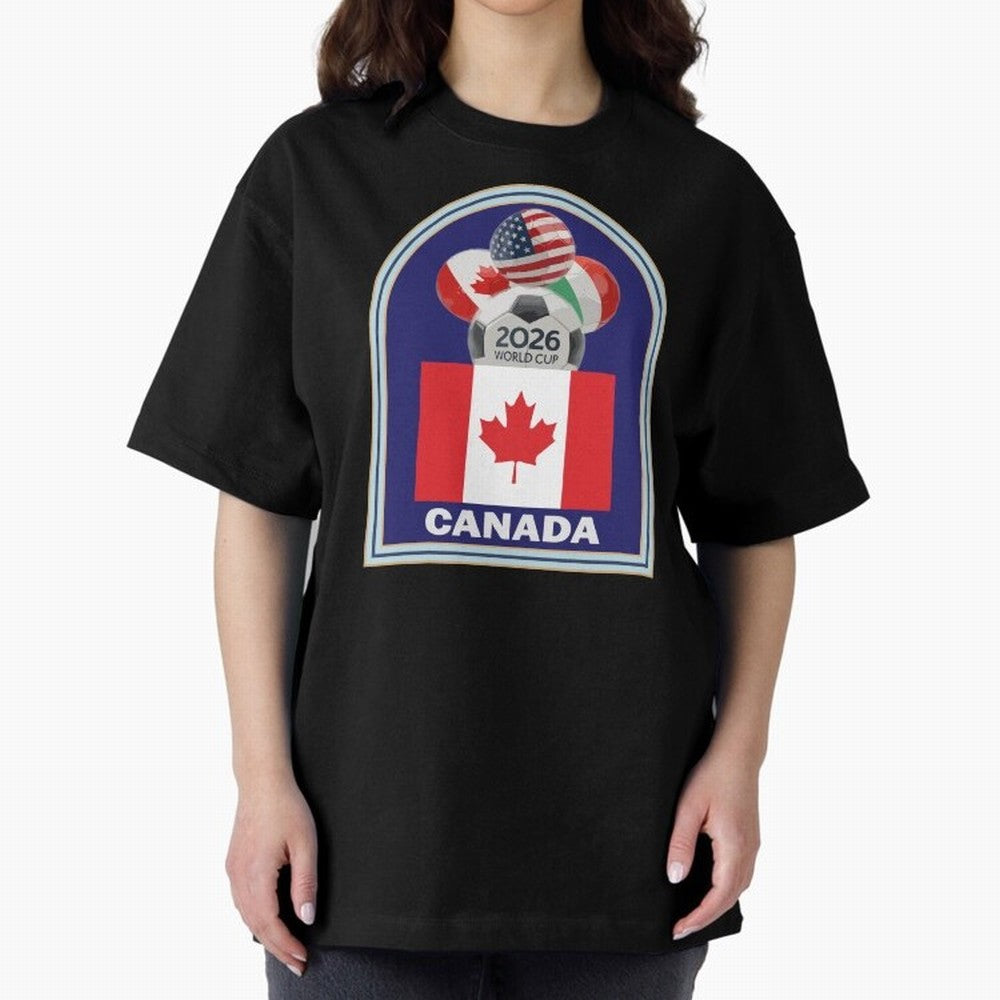 Canada 2026 Soccer T-shirt Oversized T-Shirt Show Championship Spirit for Global Football Passion for FIFA World Cup 2026 USA Canada Mexico, Driven by Neymar, England and Germany, Global Supporter Spirit, Legendary Goals, National Colors and