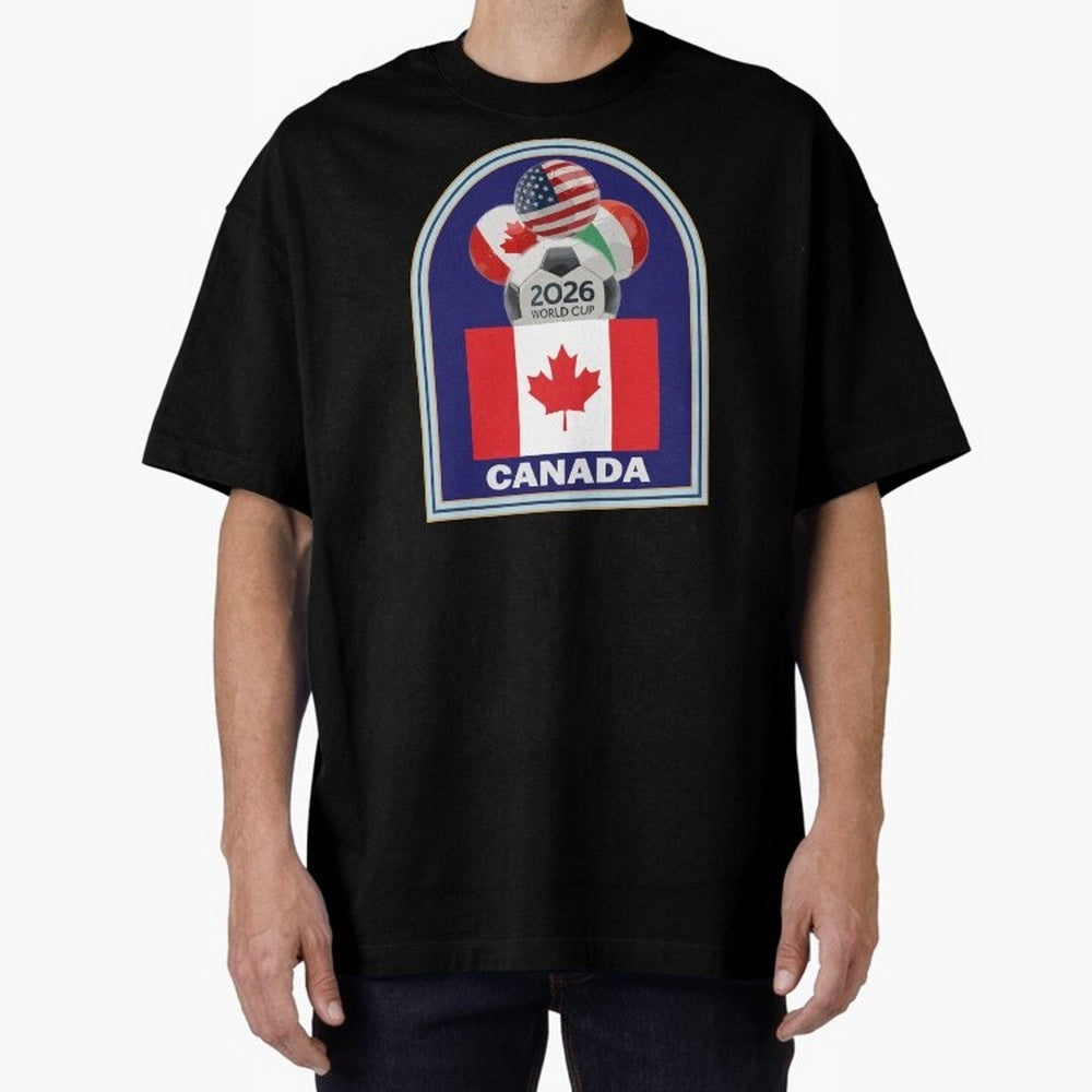 Canada 2026 Soccer T-shirt Oversized T-Shirt Show Championship Spirit for Global Football Passion for FIFA World Cup 2026 USA Canada Mexico, Driven by Neymar, England and Germany, Global Supporter Spirit, Legendary Goals, National Colors and