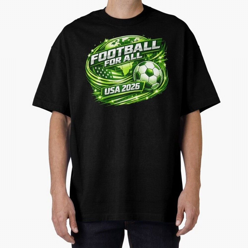 World Cup 2026 Oversized T-Shirt Bring Stadium Energy to the FIFA World Cup 2026 Group Stage Journey through Haaland Highlights, Spain Pride, Game Day Rituals, Football Legends, Country Pride and the Road to the Final; Ideal for Passionate Fans Who