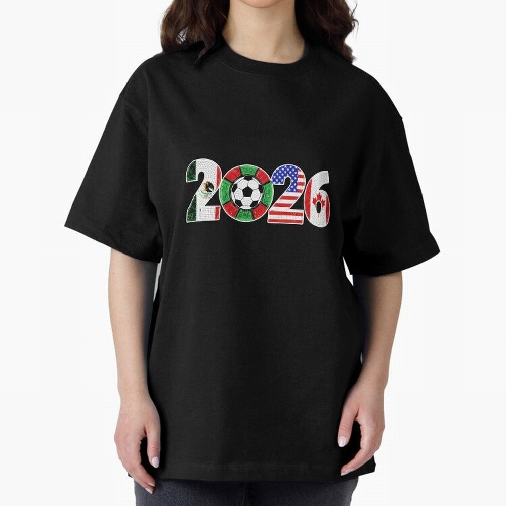North American Soccer Spirit Team 2026 T-Shirt_82770209 Oversized T-Shirt Bring Match Day Fire to the FIFA World Cup 2026 Group Stage Journey through Messi, CR7 and Mbappe Highlights, Argentina, France and Brazil Pride, Fan Favorite Moments,