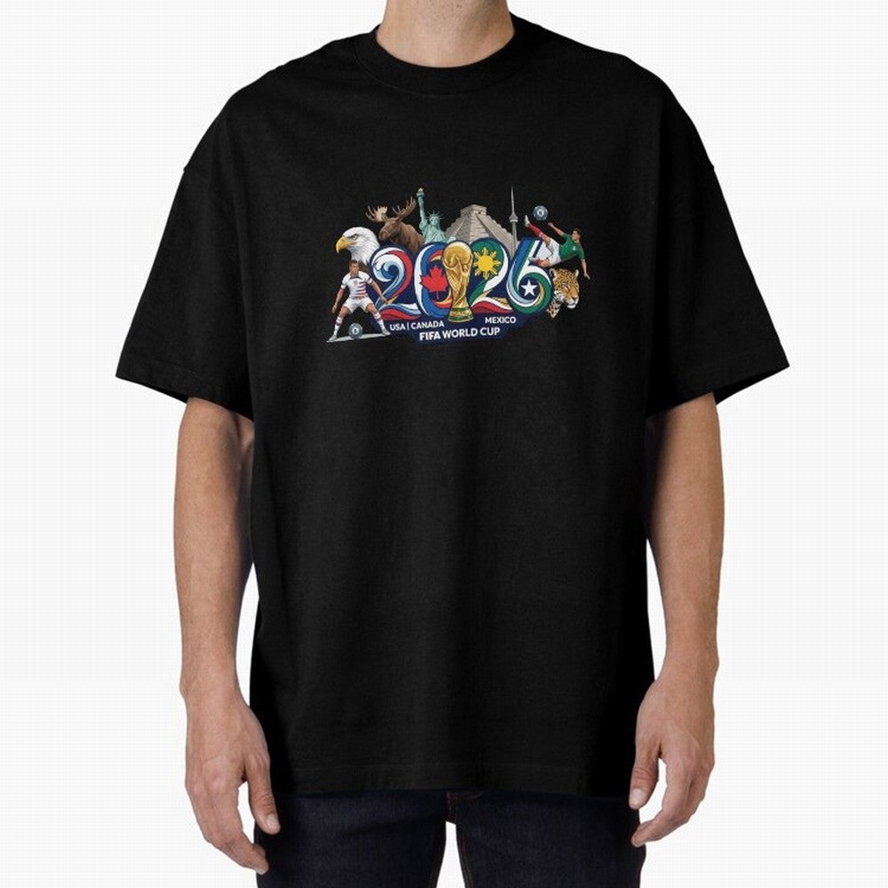 FIFA World Cup 2026 North America: USA Canada Mexico United Nations of Football Oversized T-Shirt Get Ready for Match Day Hype around FIFA World Cup 2026 USA Canada Mexico, Cristiano Ronaldo, Haaland and CR7, Portugal, Match Day Excitement,