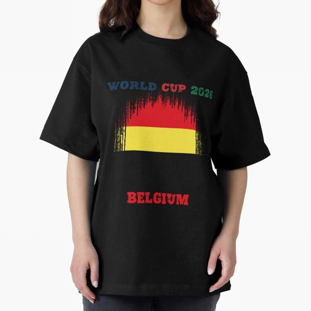 BELGIUM WORLD CUP 2026 Oversized T-Shirt Fuel the Hype around Match Day Hype around FIFA World Cup 2026 USA Canada Mexico, Messi and Cristiano Ronaldo, England and Germany, Classic Soccer Heritage, Championship Pressure, Fan Loyalty and