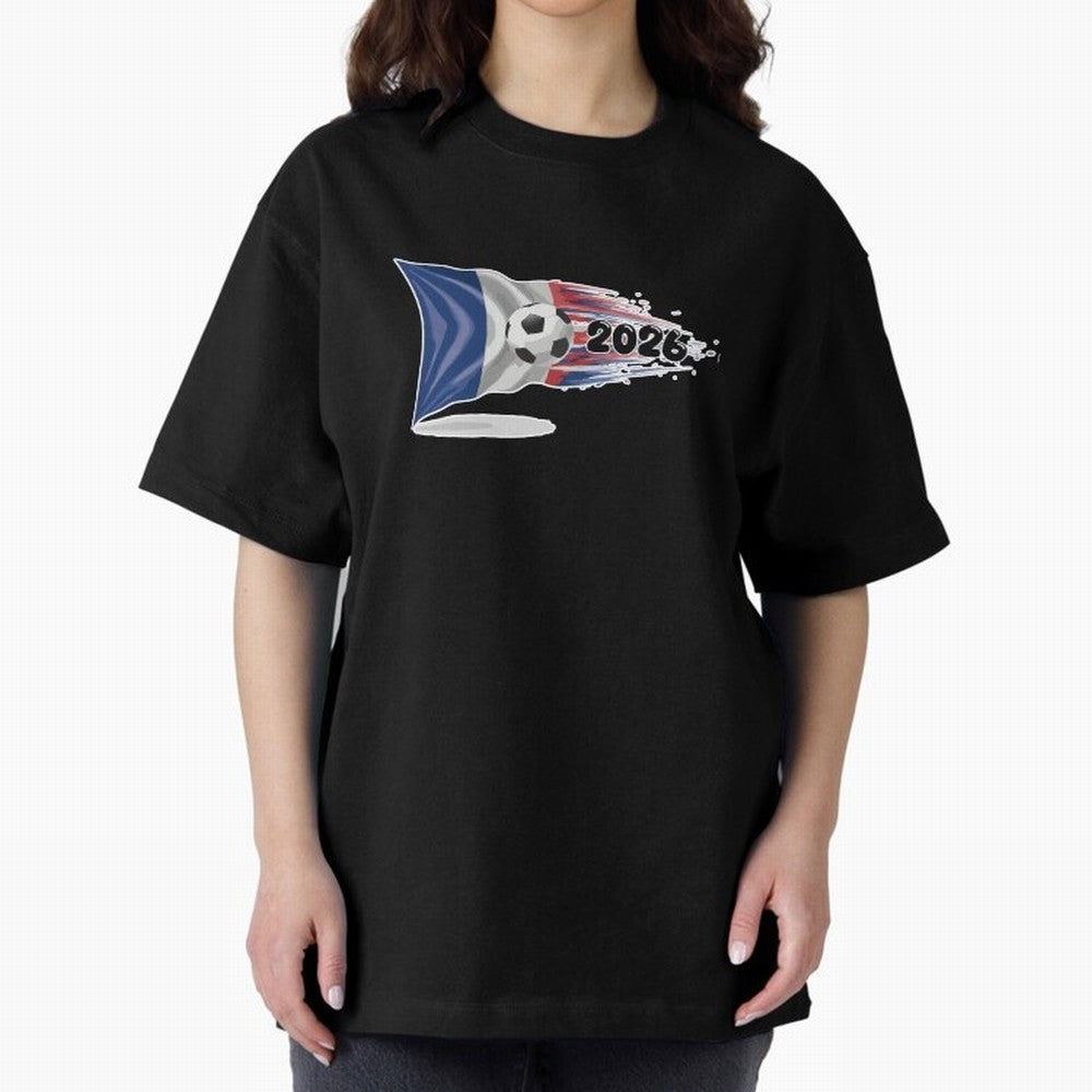 France Soccer 2026 Fan Tee: Bleu-Blanc-Rouge Flag Football Design | Perfect Gift for World Cup Fans! Oversized T-Shirt Live the Energy of the FIFA World Cup 2026 Group Stage Journey through Mbappe Highlights, Portugal Pride, Goal Celebration