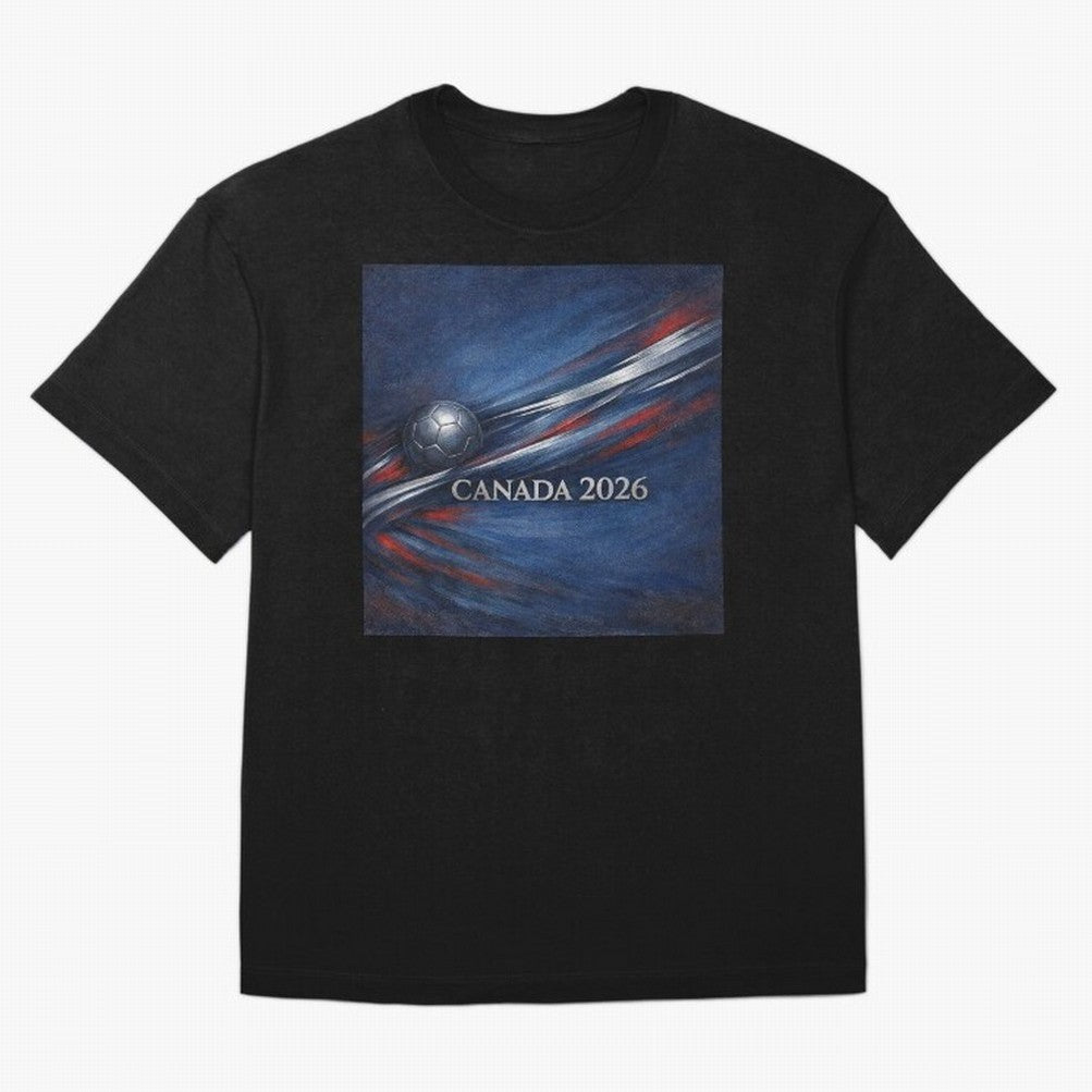 Canada 2026 Soccer Theme with silver lines Oversized T-Shirt Make Every Match About Match Day Hype around FIFA World Cup 2026 USA Canada Mexico, Neymar, France, Supporter Pride, Iconic Celebrations, Legendary Names and Global Match Day Energy;