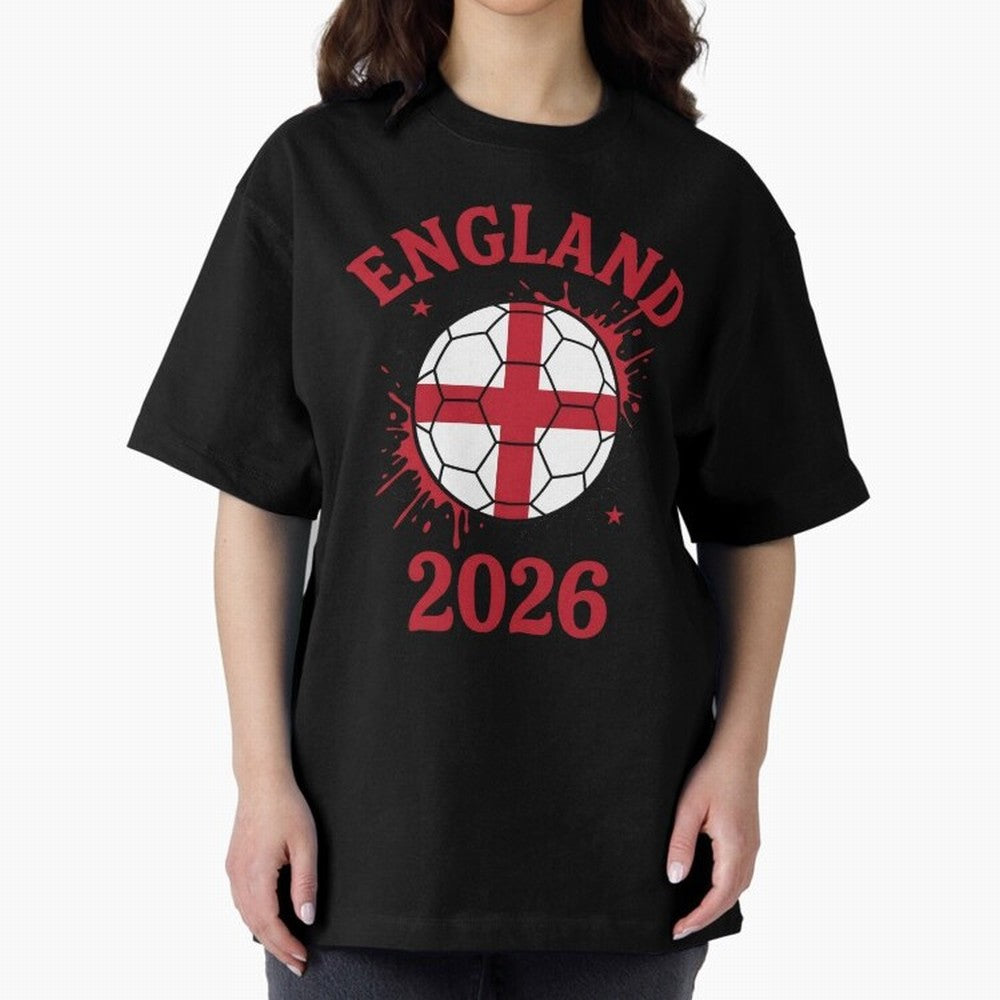 England World Cup 2026 football supporter| St George Cross Football Oversized T-Shirt Fuel the Hype around Match Day Hype around FIFA World Cup 2026 USA Canada Mexico, CR7 and Messi, England and Germany, Football History, Final Match Energy, Crowd